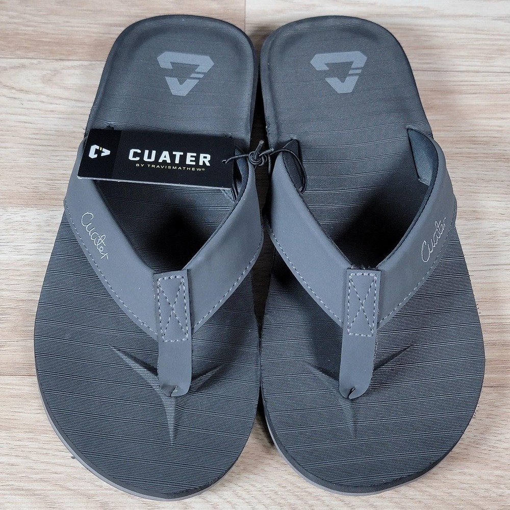 Cuater Flip Flops Mens Size 8 Gray Travis Mathew Shallows Thong Sandals Beach
